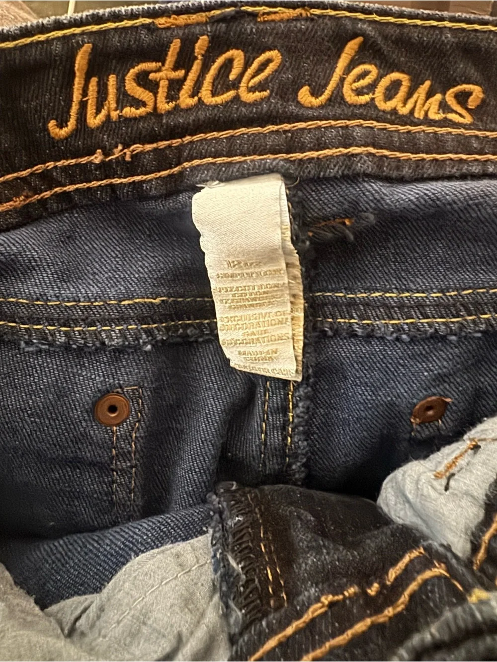 *Justice Girls Dark Wash Bootcut Jeans